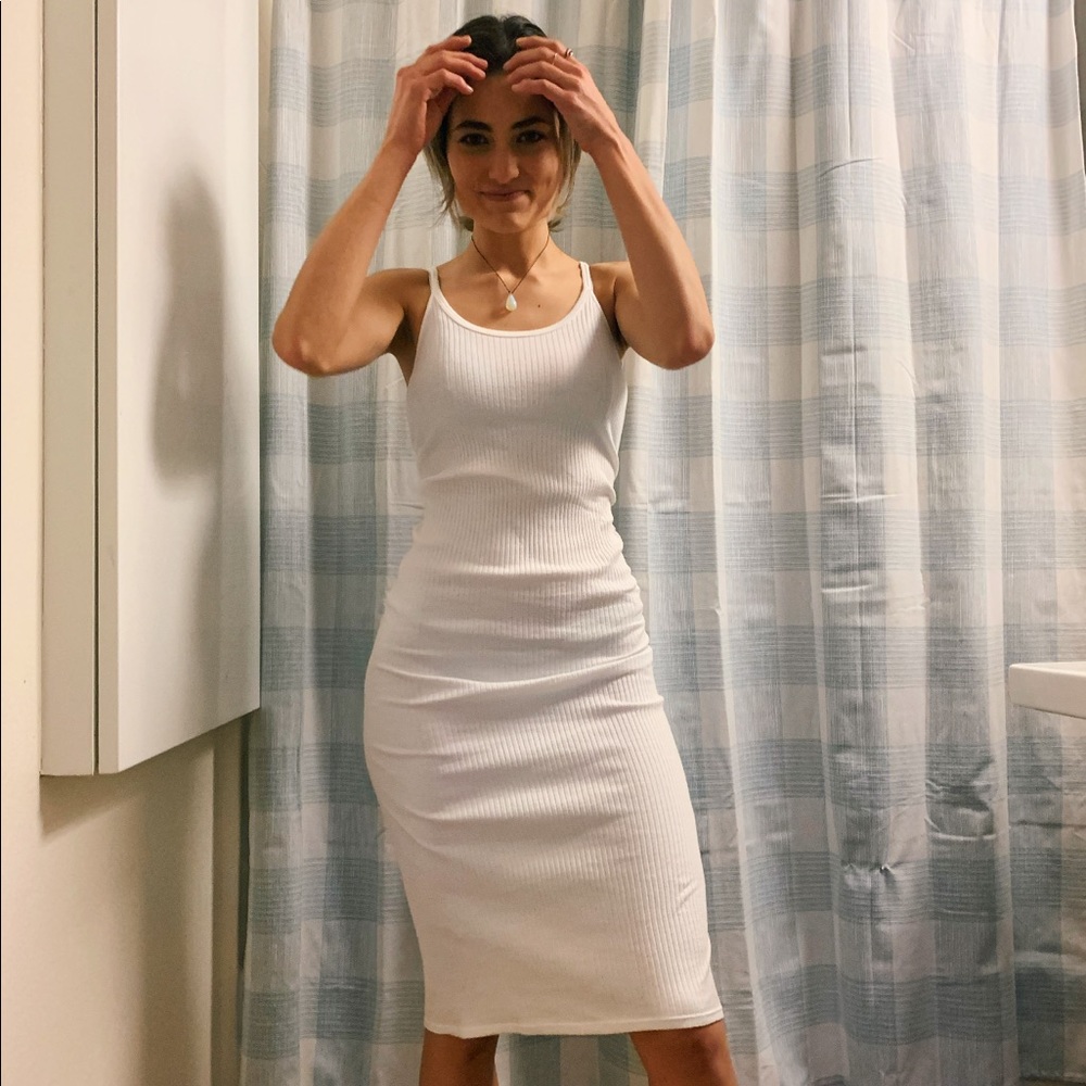 Medium Midi White String Tank Dress